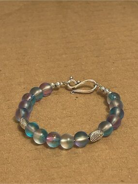 Purple & Blue Frosted Glass Bracelet